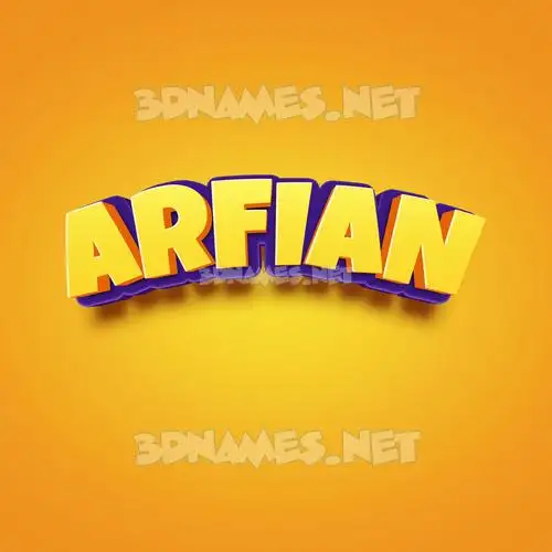 arfian in Orange Toon style - 3D name wallpaper
