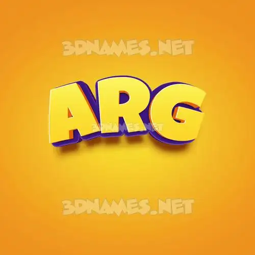arg in Orange Toon style - 3D name wallpaper