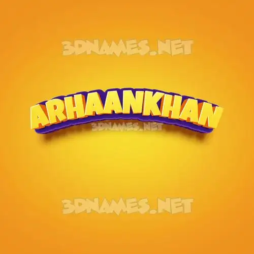 arhaankhan in Orange Toon style - 3D name wallpaper