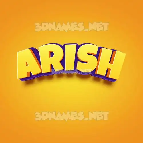 arish in Orange Toon style - 3D name wallpaper