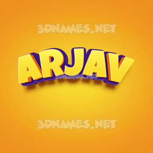 arjav in Orange Toon style - 3D name wallpaper