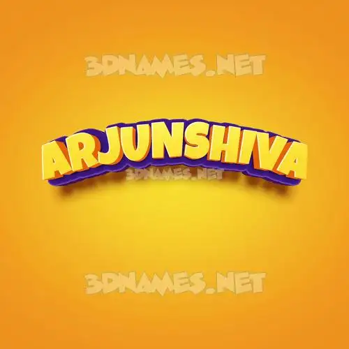arjunshiva in Orange Toon style - 3D name wallpaper