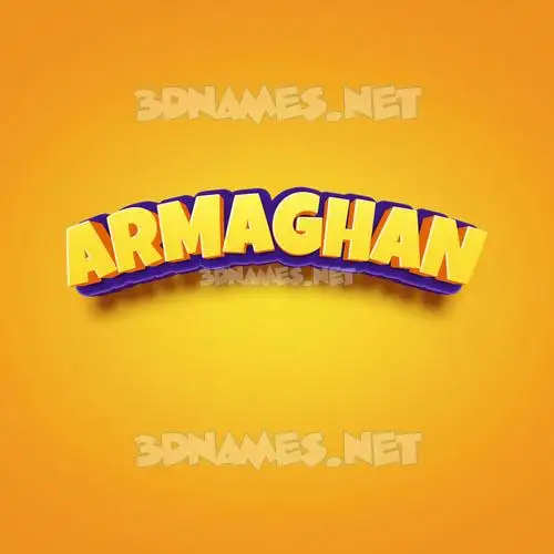 armaghan in Orange Toon style - 3D name wallpaper