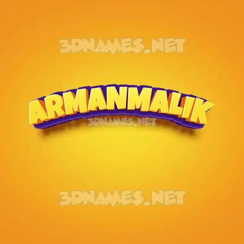 armanmalik in Orange Toon style - 3D name wallpaper