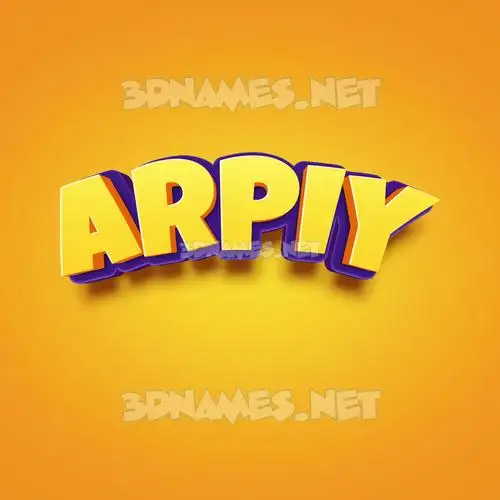 arpiy in Orange Toon style - 3D name wallpaper
