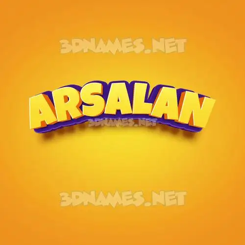 arsalan in Orange Toon style - 3D name wallpaper