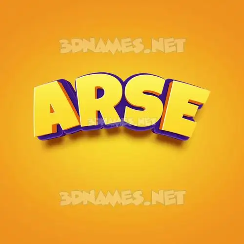 arse in Orange Toon style - 3D name wallpaper