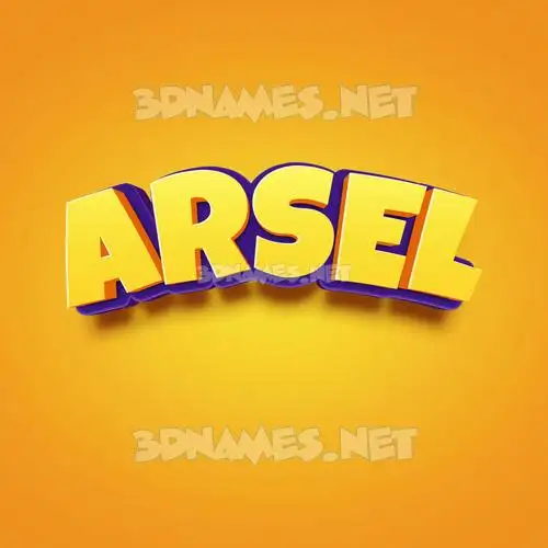 arsel in Orange Toon style - 3D name wallpaper