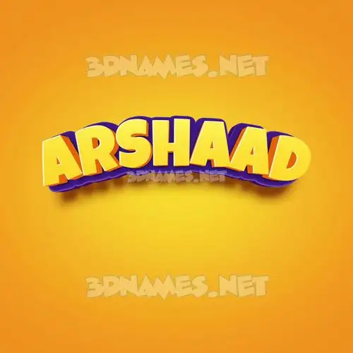 arshaad in Orange Toon style - 3D name wallpaper