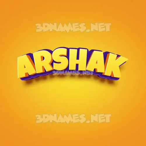 arshak in Orange Toon style - 3D name wallpaper