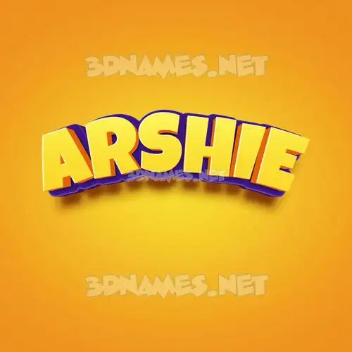 arshie in Orange Toon style - 3D name wallpaper