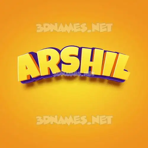 arshil in Orange Toon style - 3D name wallpaper