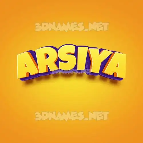 arsiya in Orange Toon style - 3D name wallpaper