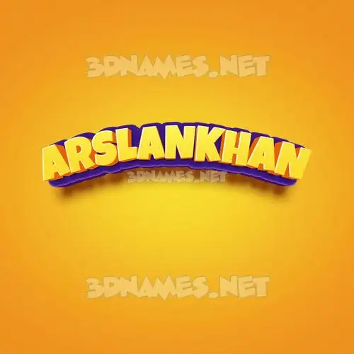 arslankhan in Orange Toon style - 3D name wallpaper
