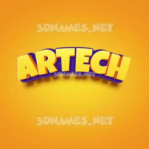 artech in Orange Toon style - 3D name wallpaper
