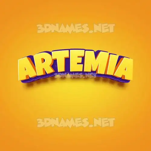 artemia in Orange Toon style - 3D name wallpaper