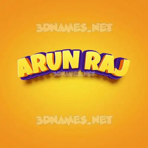 arun raj in Orange Toon style - 3D name wallpaper