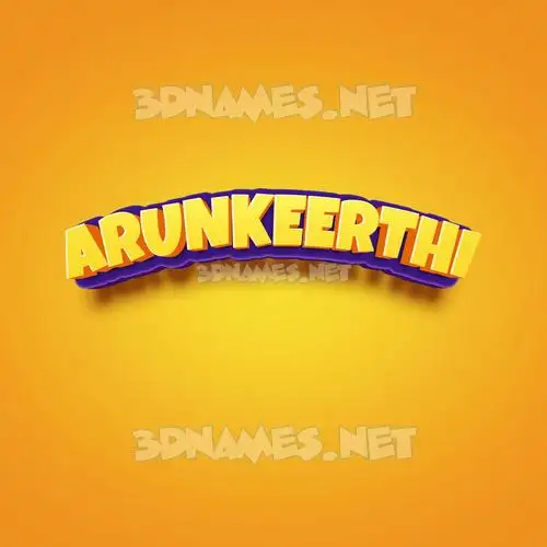 arunkeerthi in Orange Toon style - 3D name wallpaper