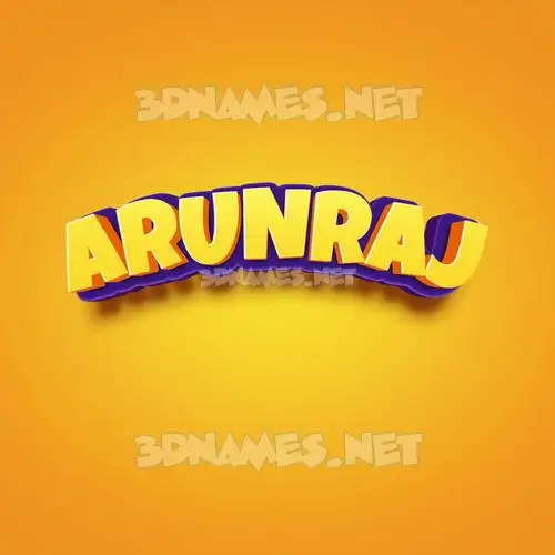arunraj in Orange Toon style - 3D name wallpaper