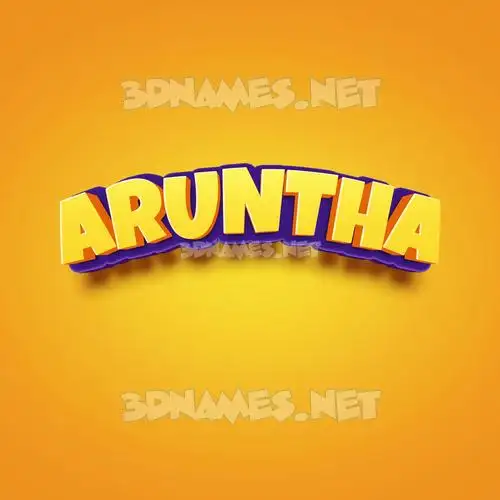 aruntha in Orange Toon style - 3D name wallpaper