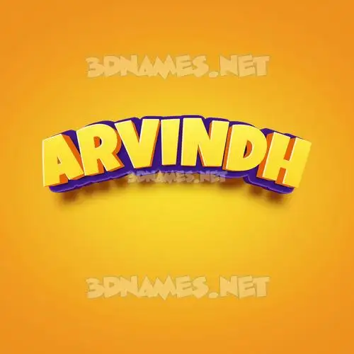 arvindh in Orange Toon style - 3D name wallpaper