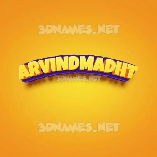 arvindmadht in Orange Toon style - 3D name wallpaper