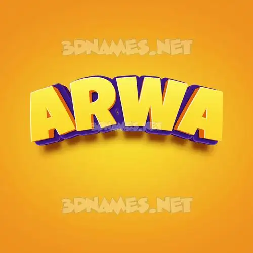 arwa in Orange Toon style - 3D name wallpaper