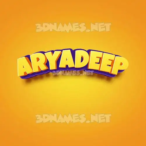 aryadeep in Orange Toon style - 3D name wallpaper