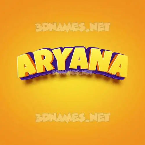 aryana in Orange Toon style - 3D name wallpaper