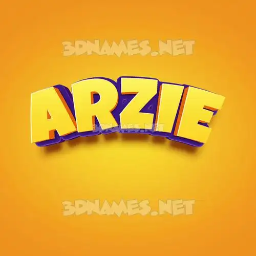arzie in Orange Toon style - 3D name wallpaper