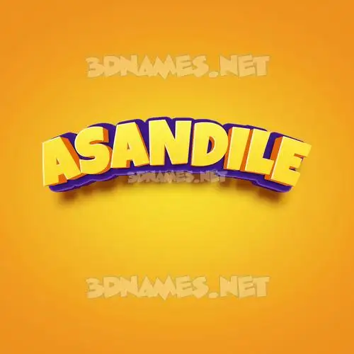 asandile in Orange Toon style - 3D name wallpaper