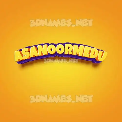 asanoormedu in Orange Toon style - 3D name wallpaper