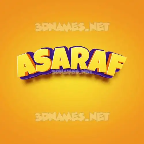 asaraf in Orange Toon style - 3D name wallpaper