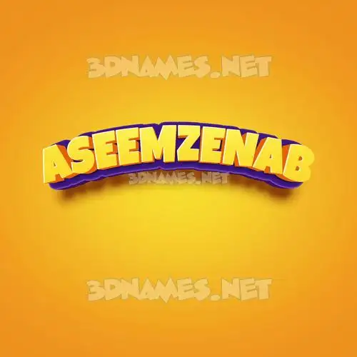 aseemzenab in Orange Toon style - 3D name wallpaper