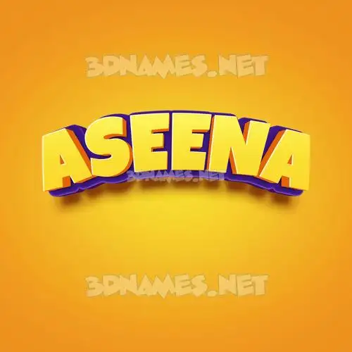 aseena in Orange Toon style - 3D name wallpaper