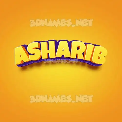 asharib in Orange Toon style - 3D name wallpaper