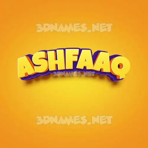 ashfaaq in Orange Toon style - 3D name wallpaper