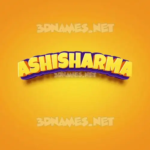 ashisharma in Orange Toon style - 3D name wallpaper