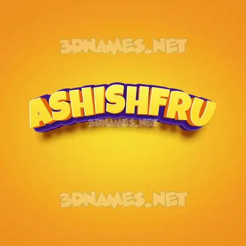 ashishfru in Orange Toon style - 3D name wallpaper