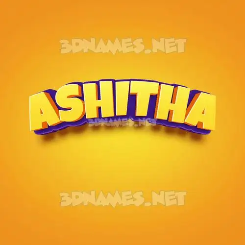 ashitha in Orange Toon style - 3D name wallpaper