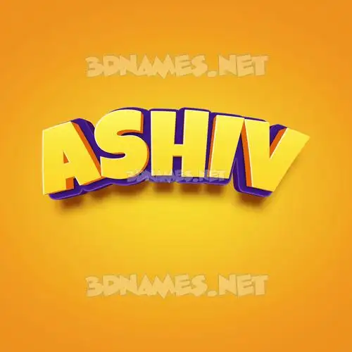 ashiv in Orange Toon style - 3D name wallpaper