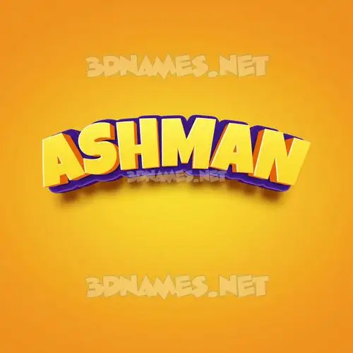 ashman in Orange Toon style - 3D name wallpaper