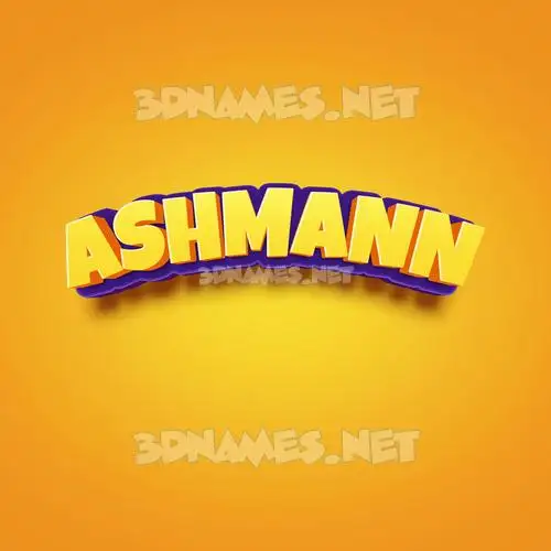 ashmann in Orange Toon style - 3D name wallpaper