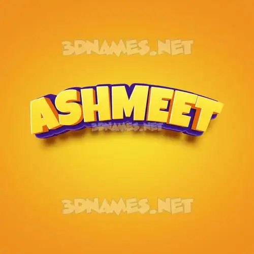 ashmeet in Orange Toon style - 3D name wallpaper