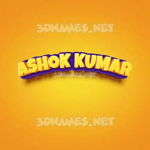 ashok kumar in Orange Toon style - 3D name wallpaper