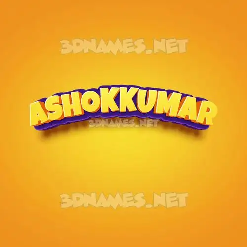 ashokkumar in Orange Toon style - 3D name wallpaper