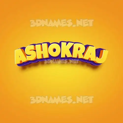 ashokraj in Orange Toon style - 3D name wallpaper
