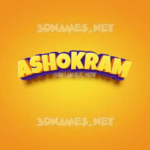 ashokram in Orange Toon style - 3D name wallpaper