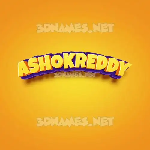 ashokreddy in Orange Toon style - 3D name wallpaper
