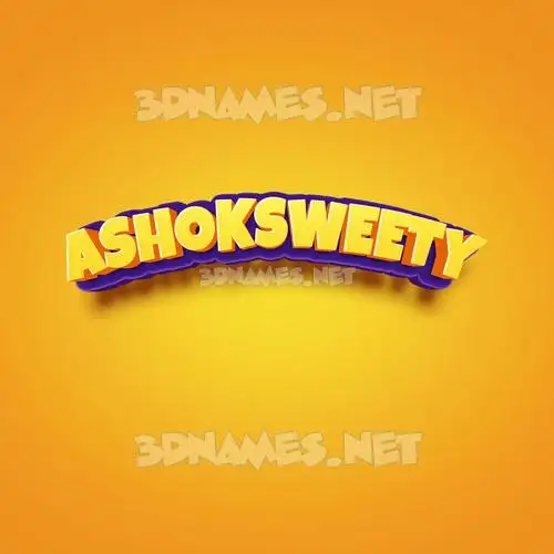 ashoksweety in Orange Toon style - 3D name wallpaper